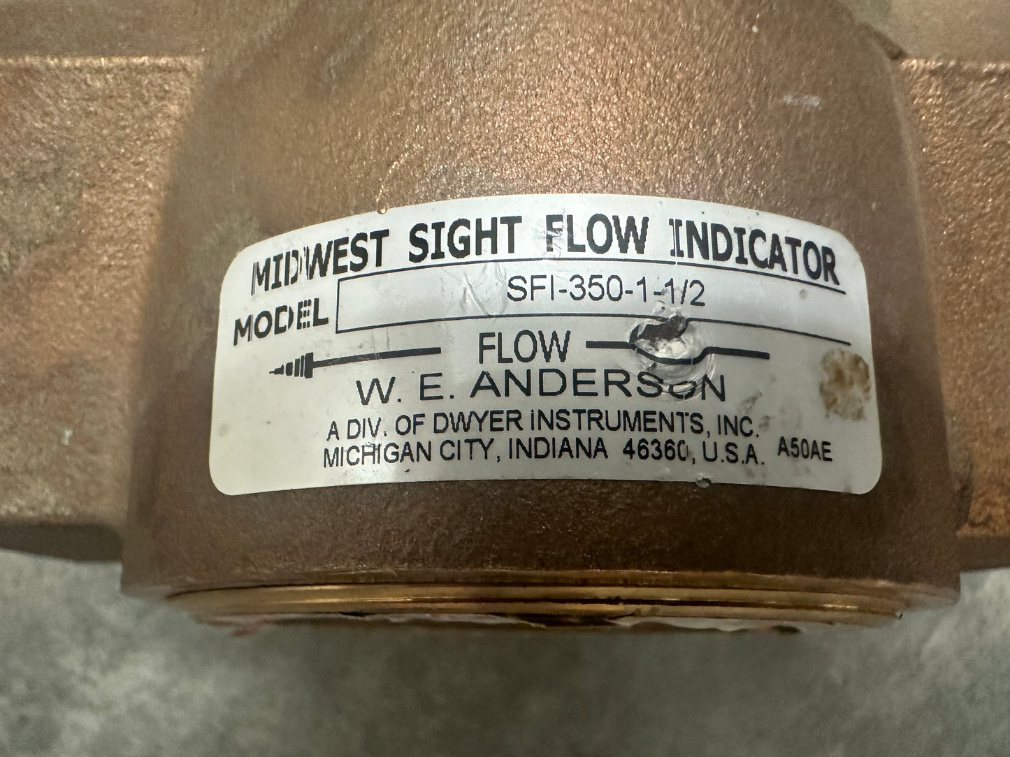 W.E. Anderson SFI-350-1-1/2 Midwest Sight Flow Indicator