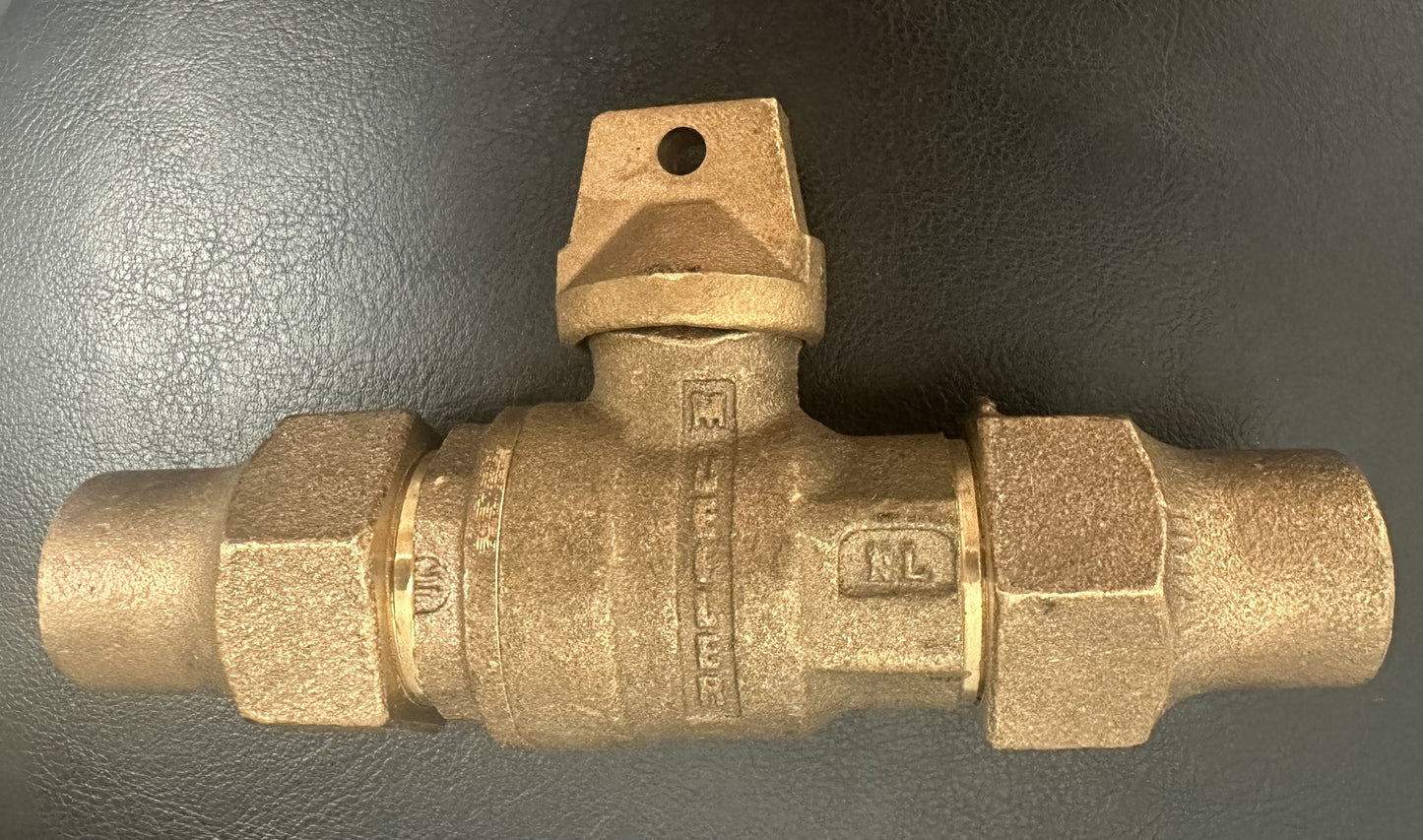 Mueller Company 3/4" Flare x Flare Curb Stop Ball Valve (No-Lead Brass)