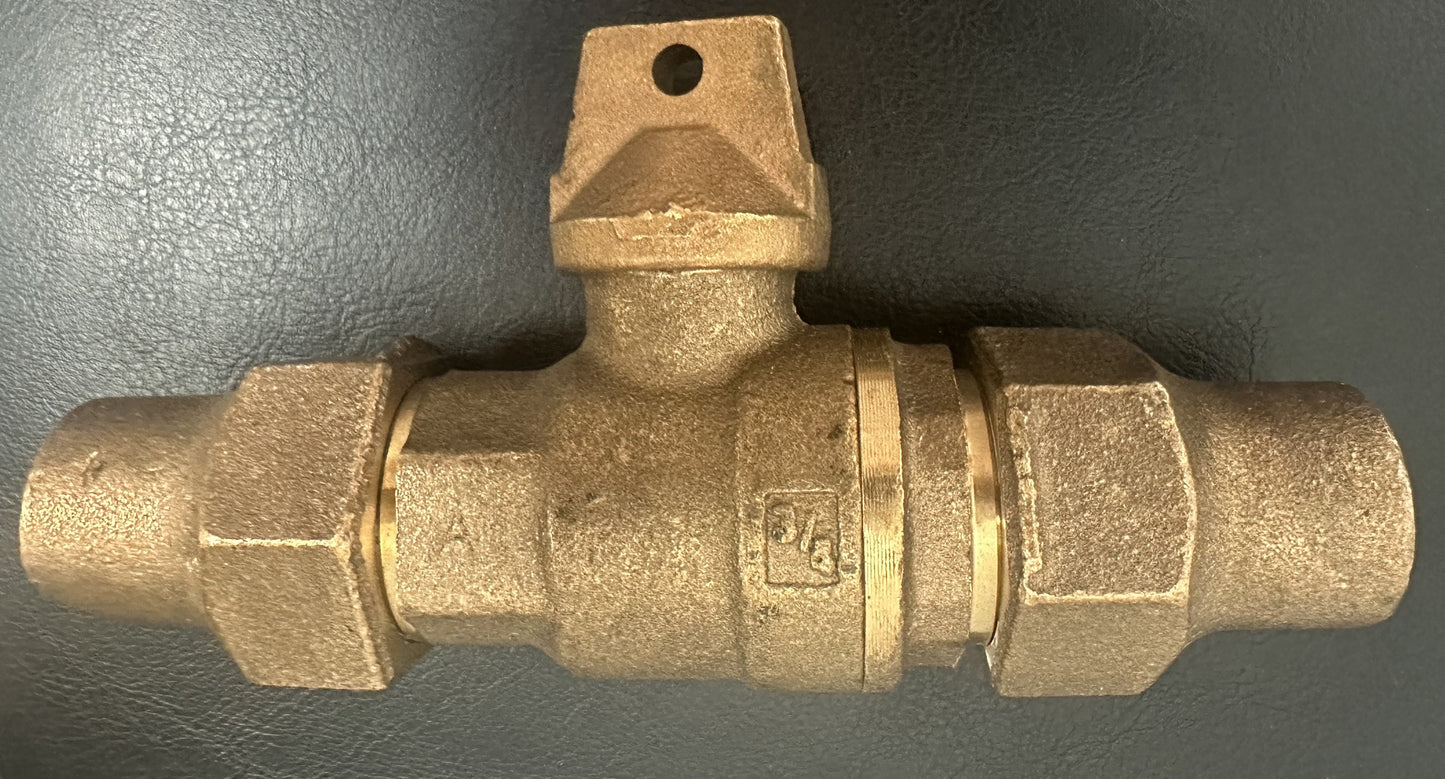 Mueller Company 3/4" Flare x Flare Curb Stop Ball Valve (No-Lead Brass)