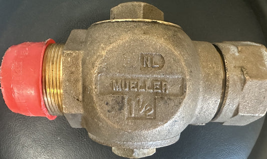 MUELLER 1-1/2" Brass Valve HM/JJ VALVE NL FREE