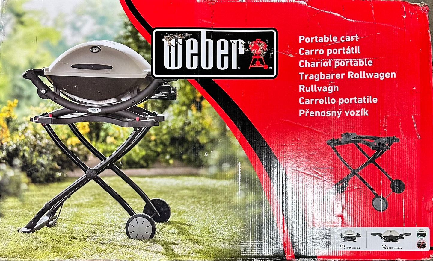 Weber Q Foldable Grill Cart Table, Black