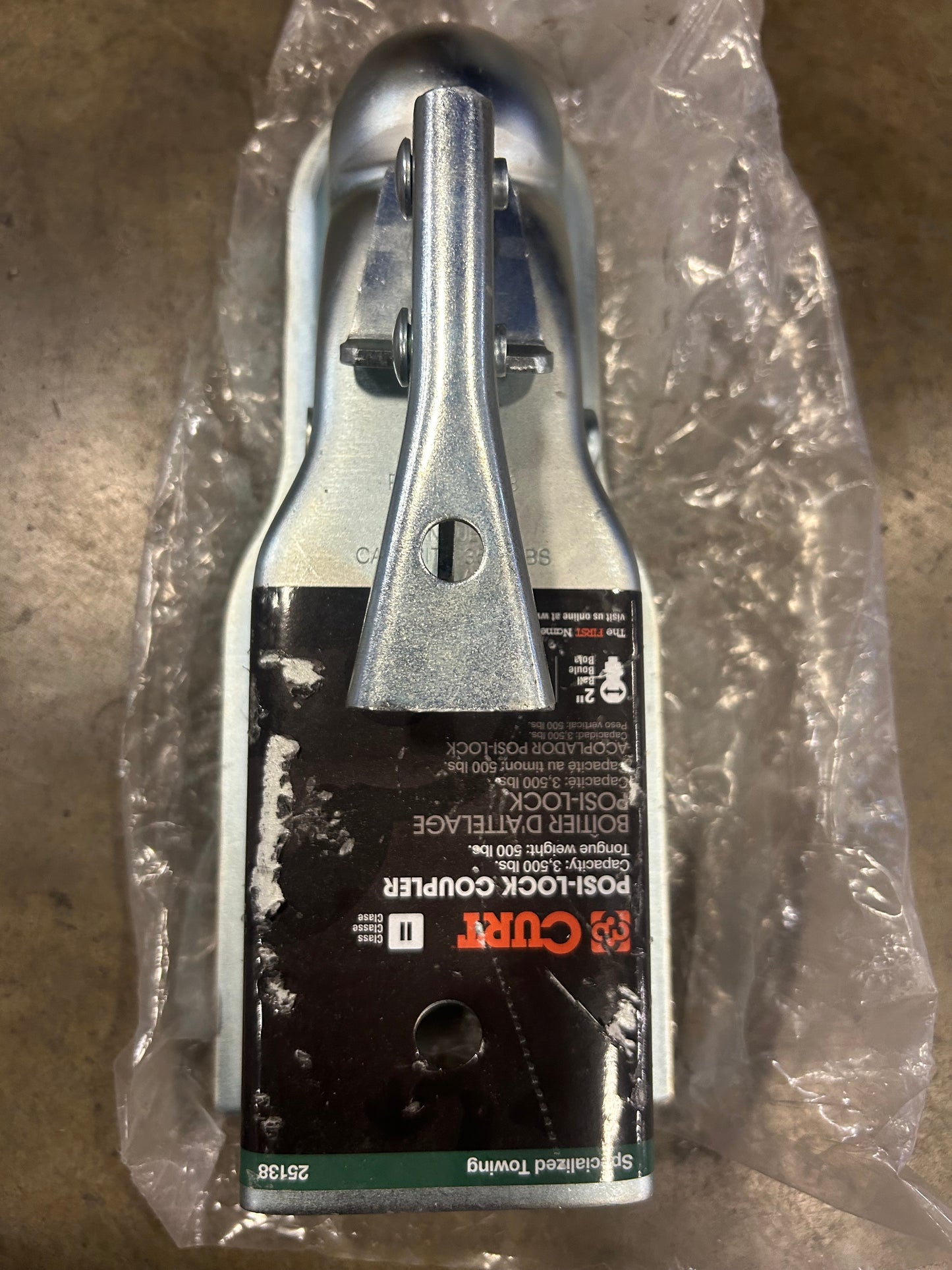 2" Straight-Tongue Coupler with Posi-Lock (3" Channel, 3,500 lbs, Zinc)