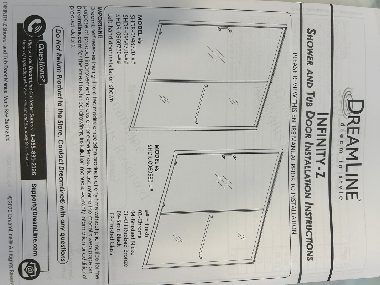 Infinity-Z 56 to 60 in. x 72 in. Sliding Semi-Frameless Shower Door in Brushed Nickel