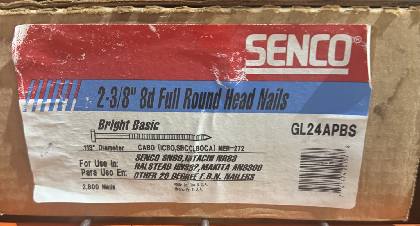 SENCO Full Round Head Nails 2-3/8" x .113 Ring