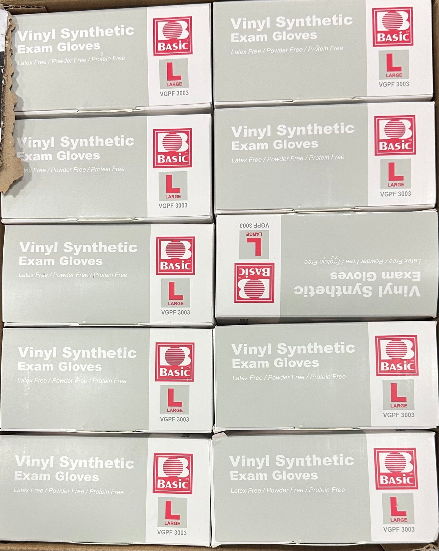 Basic Vinyl Synthetic Examination Gloves Size L 1000/C