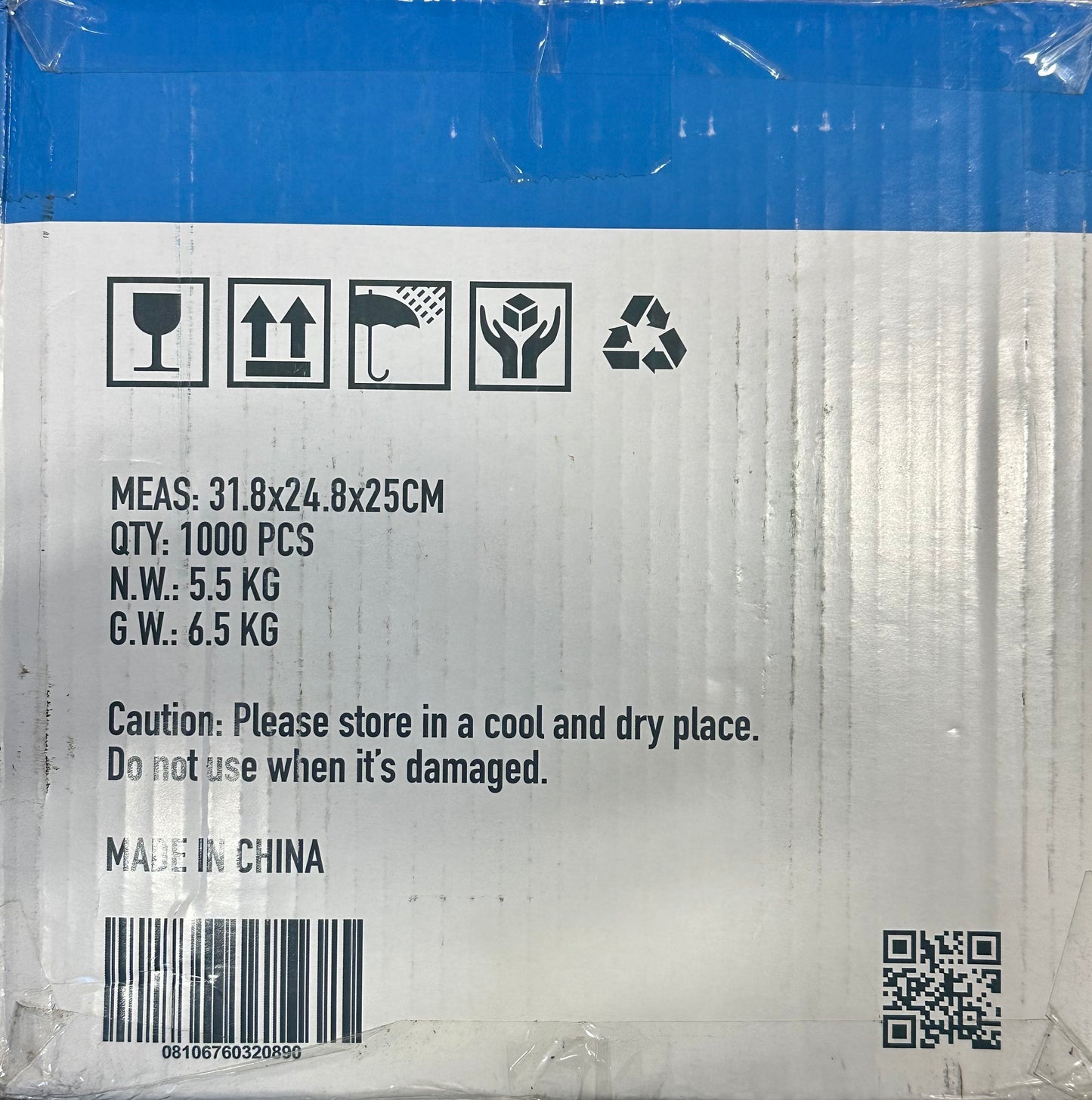 BluZen Blue Nitrile Size M Disposable Gloves 1000/C