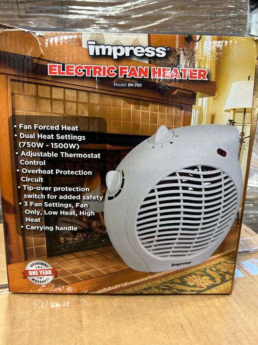 Impress IM-701 Fan Heater, Personal, White