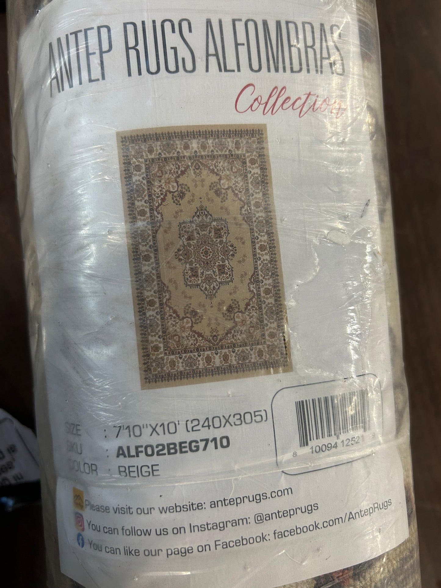 Antep Oriental Traditional 8x10 Rug, Beige