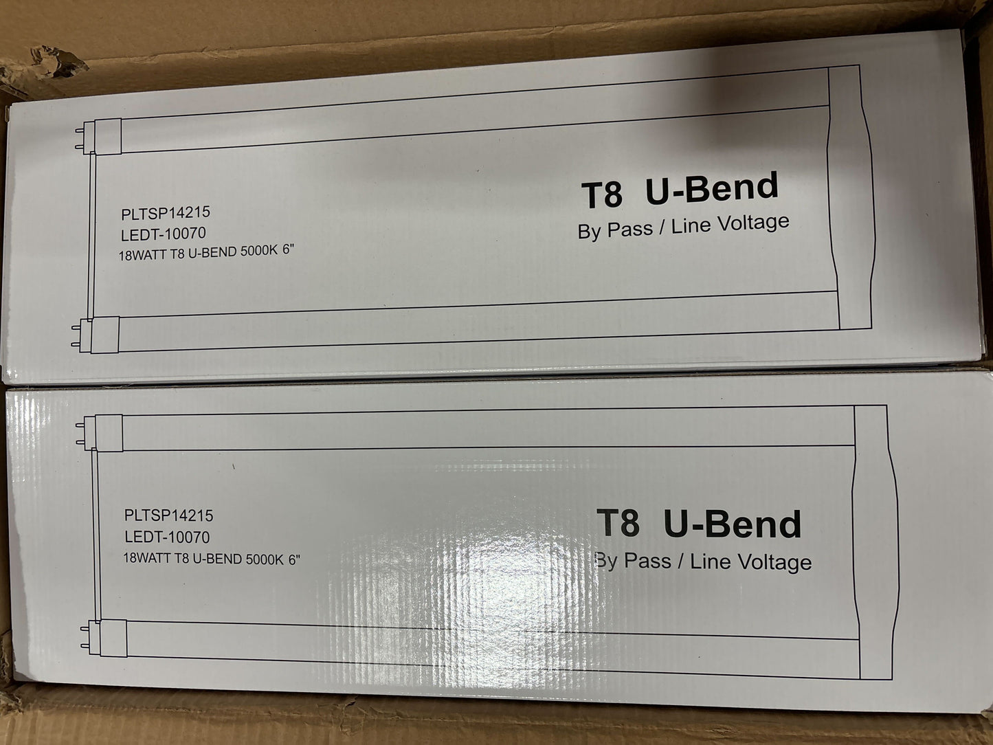 12 Pack T8 T10 T12 U-Bend Light Fixture,LED U Shaped Bulbs,18W(40W Equivalent),2200LM Super Bright,5000K Daylight,Dual-End Powered,Ballast Bypass,2FT LED U Bent Light Bulb for Office,School