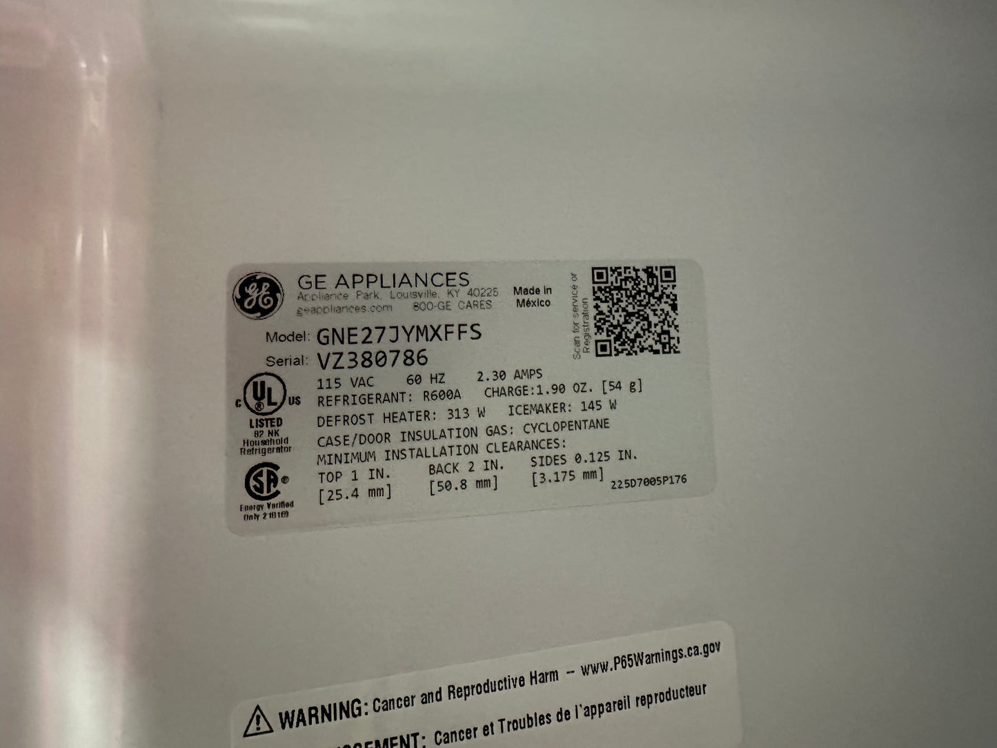 GE 18.6 cu.Ft. Counter Depth French Door Fridge in Stainless Steel GNE27JYMXFFS