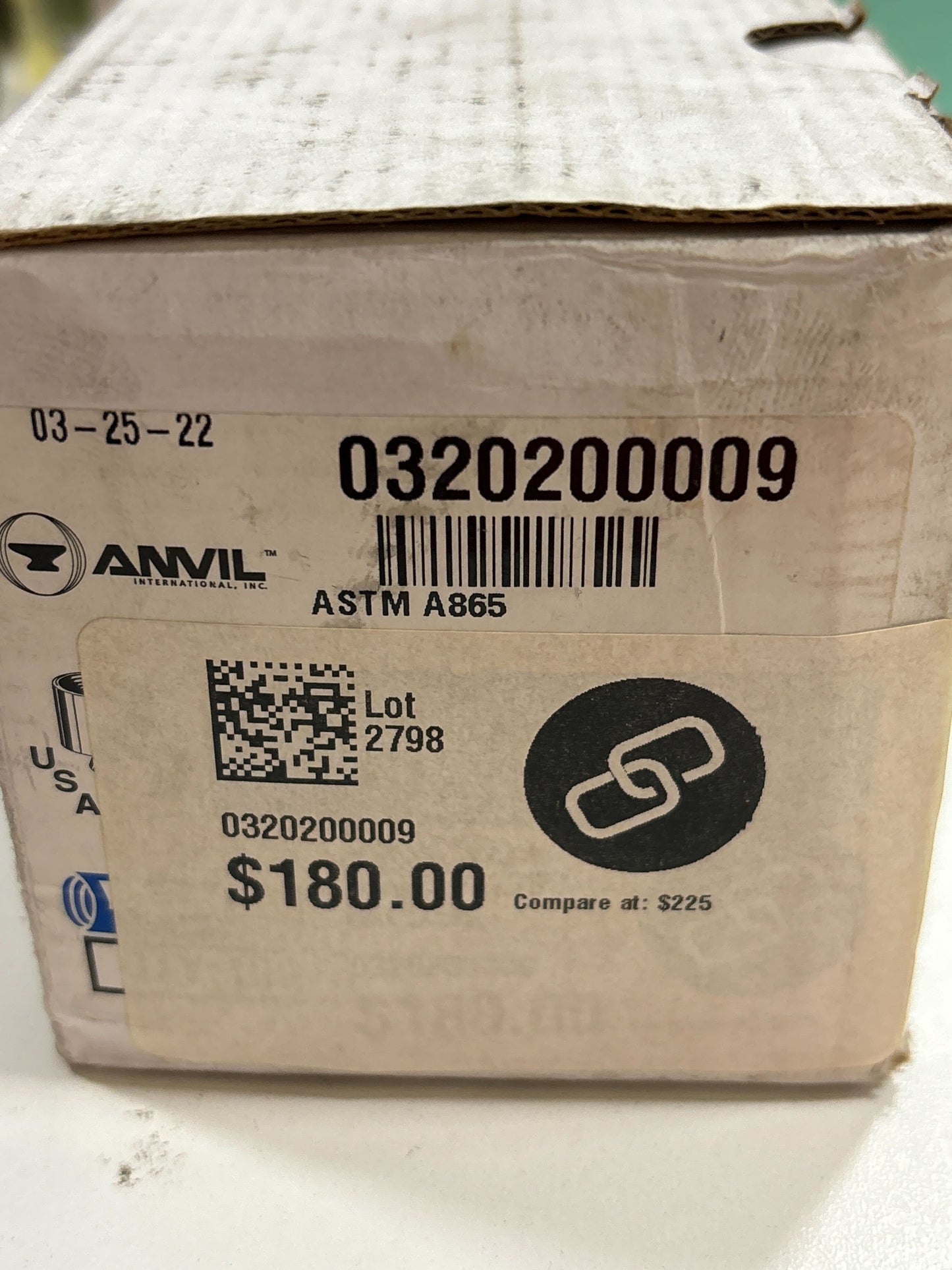 ANVIL 0320200009 Coupling, Steel, 1/8 in Pipe Size, FNPT Box of 100 units