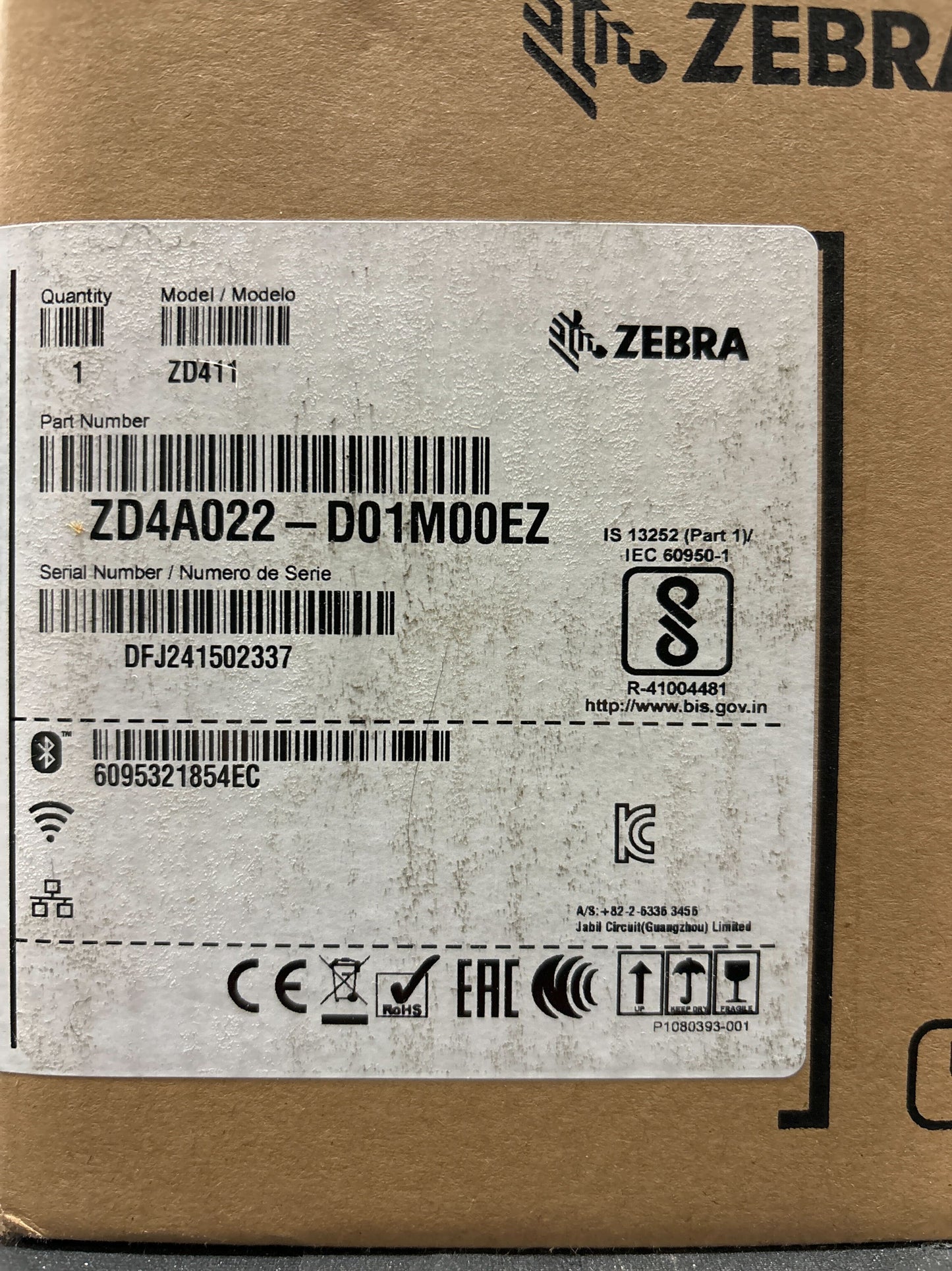 Zebra Label Printer ZD411 ZD4A022-D01M00EZ - Direct Thermal Label Printer w/USB