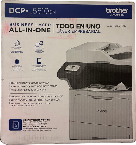 Brother DCP-L5510DN Business Monochrome Laser All-in-One Printer with Duplex Printing and Networking
