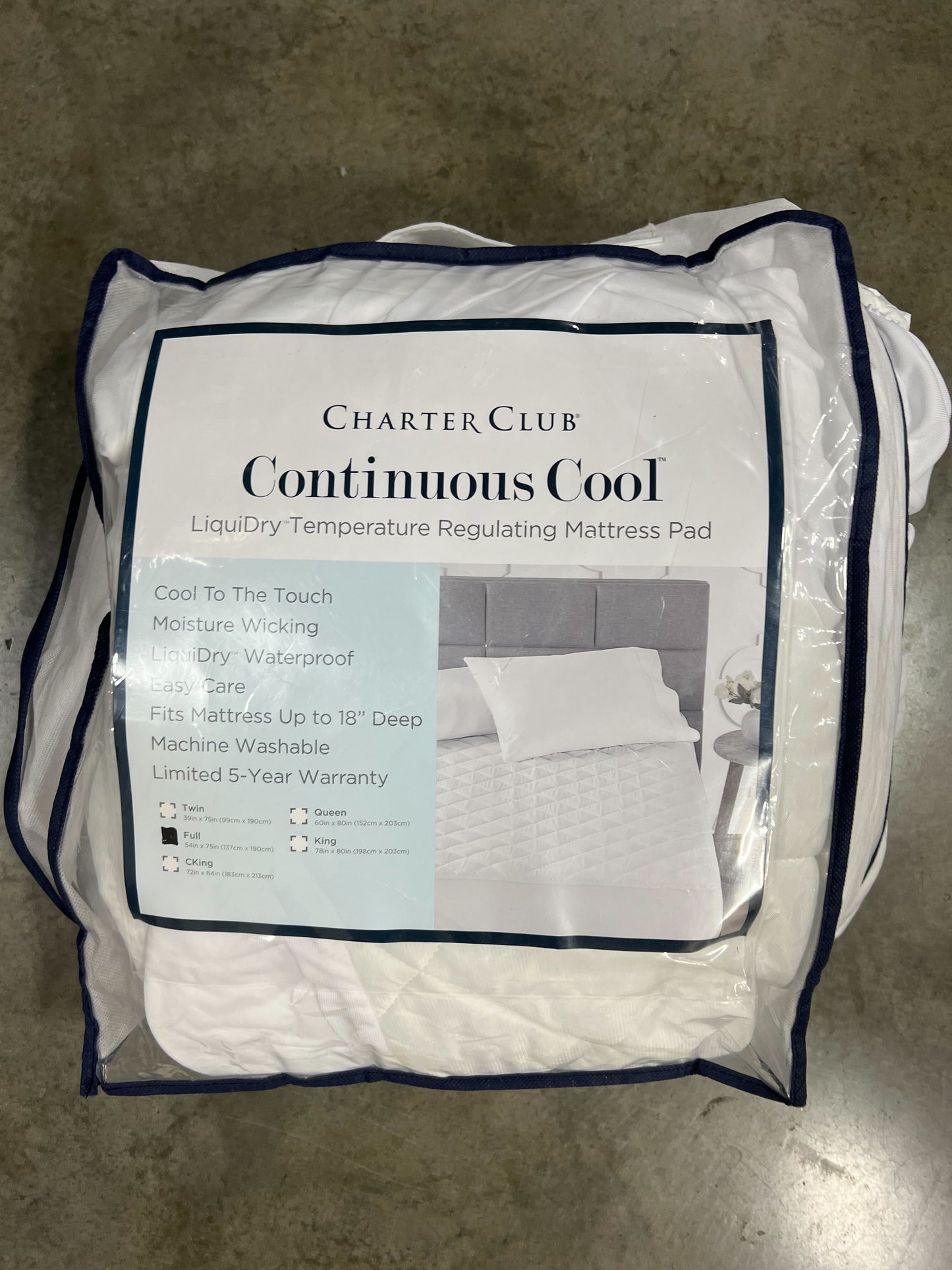 Continuous Cool LiquiDry™ Temperature Regulating Mattress Pad, Full,