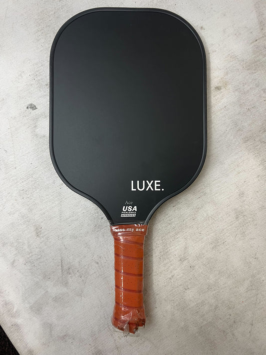 LUXE Pickleball Paddle | Leisure Edition | Cute, Fun, Stylish, Aesthetic Black Pickle Ball Paddles with Textured Fiberglass Surface for High Grit and Spin | Non-Slip, Comfortable Grip (Dipped Black)