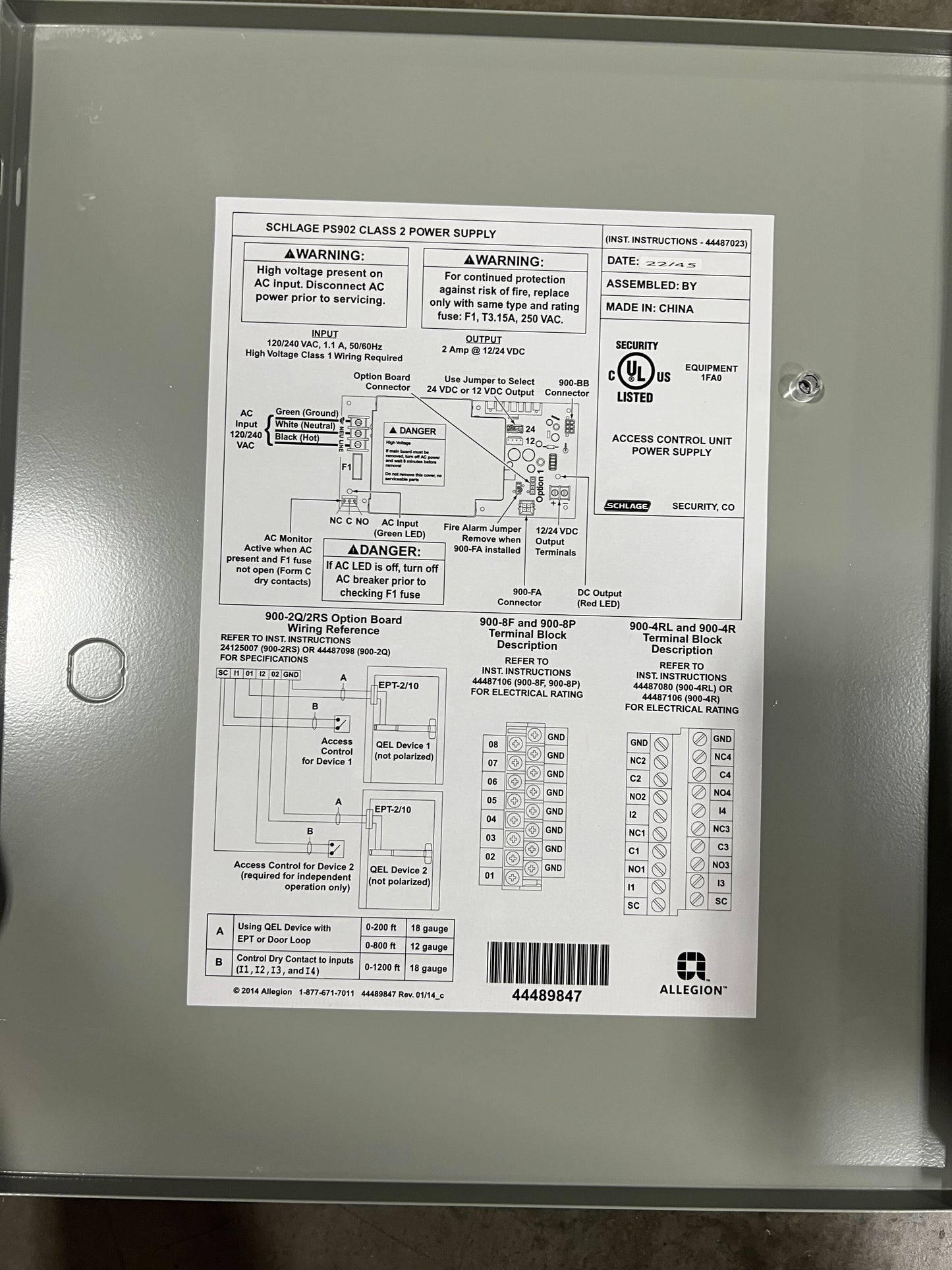 Schlage PS902 Power Supply