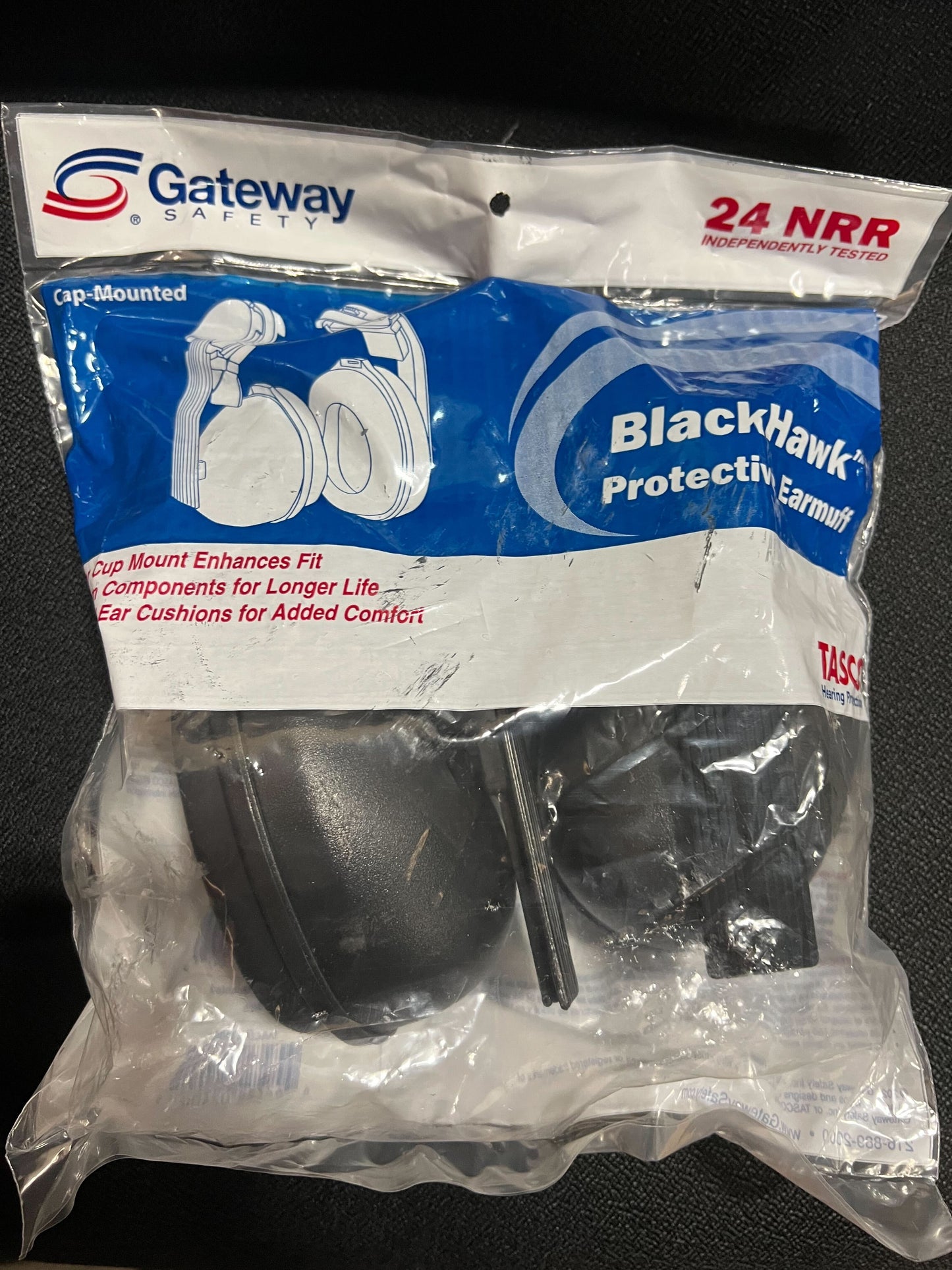 Gateway Safety Blackhawk Cap-Mount Universal Fit 24 NRR Black Earmuff 956500