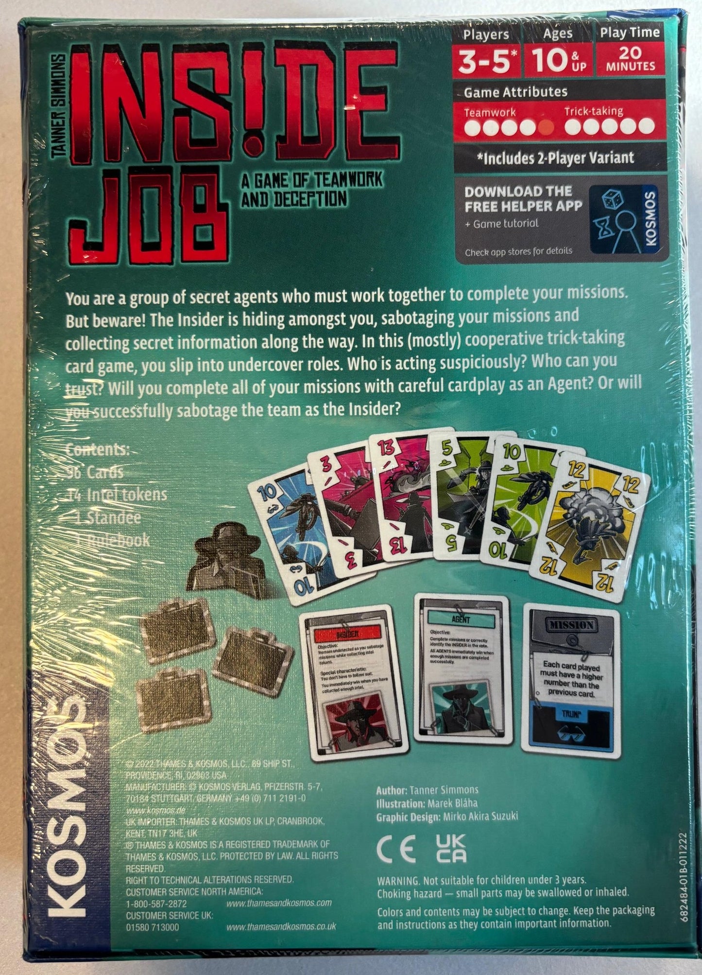 Inside Job | Social Deduction Game | Card Game | Family Games | Kosmos | 2-5 Players | Spy Games | Fast-Paced