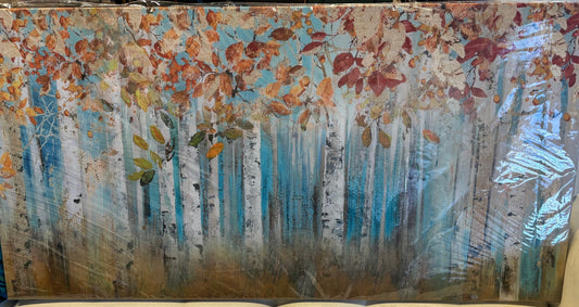 Birch Tree Wall Art Aspen Tree Canvas Autumn Forest Painting Prints Pictures Modern Art Home Decor for Kitchen Living Room Dining Room 47 x 24