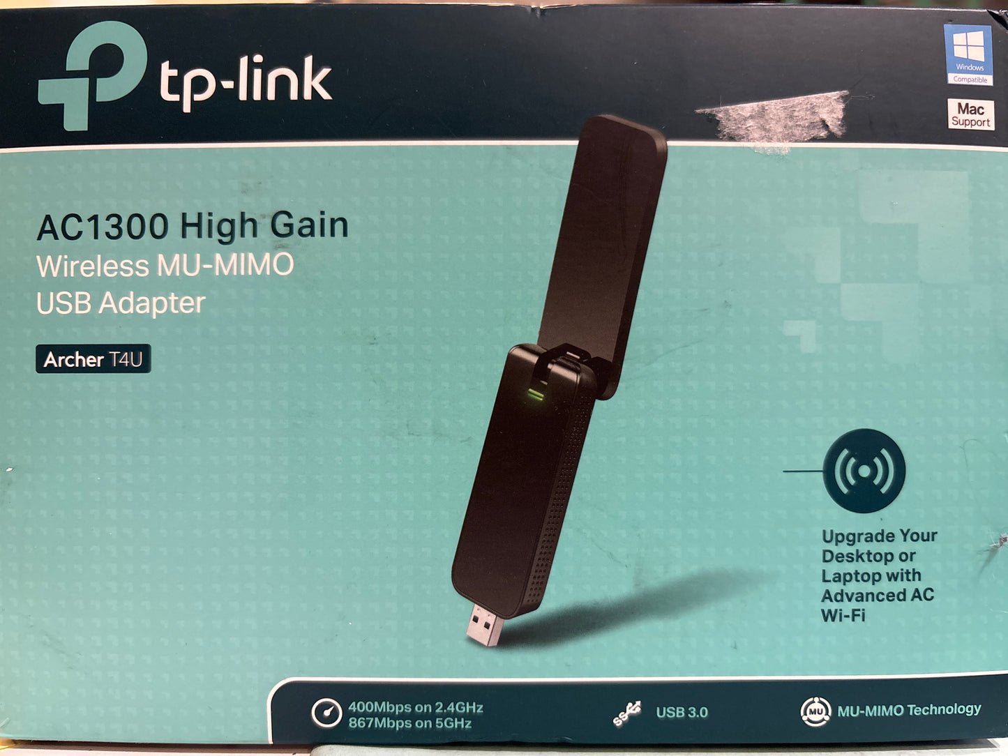 TP-Link Archer T4U (V3.8) AC1300 Wireless Dual MU-MIMO USB WiFi Adapter