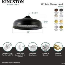 Kingston Brass 10-Inch Raindrop Showerhead, Antique Brass