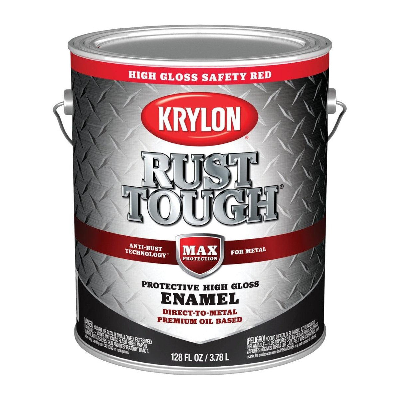 Krylon Rust Tough Gloss Anti-Rust Safety Color Rust Control Enamel, Safety Red, 1 Gal.