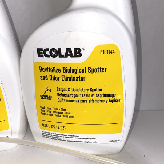 ECOLAB 6101144 Revitalize BIOLOGICAL Spotter and Odor Eliminator Designed for Carpet & Upholstery - 22 Fl Oz One (1) Bottle w/Nozzle Per Order