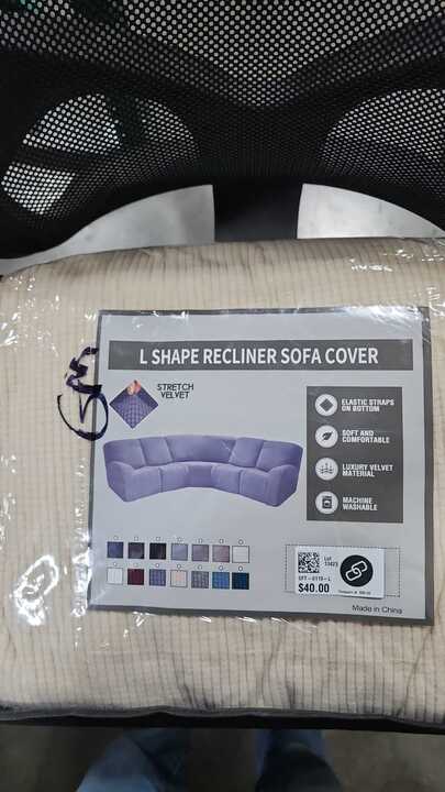 L-Shape Recliner Sofa Cover, Cream Colored