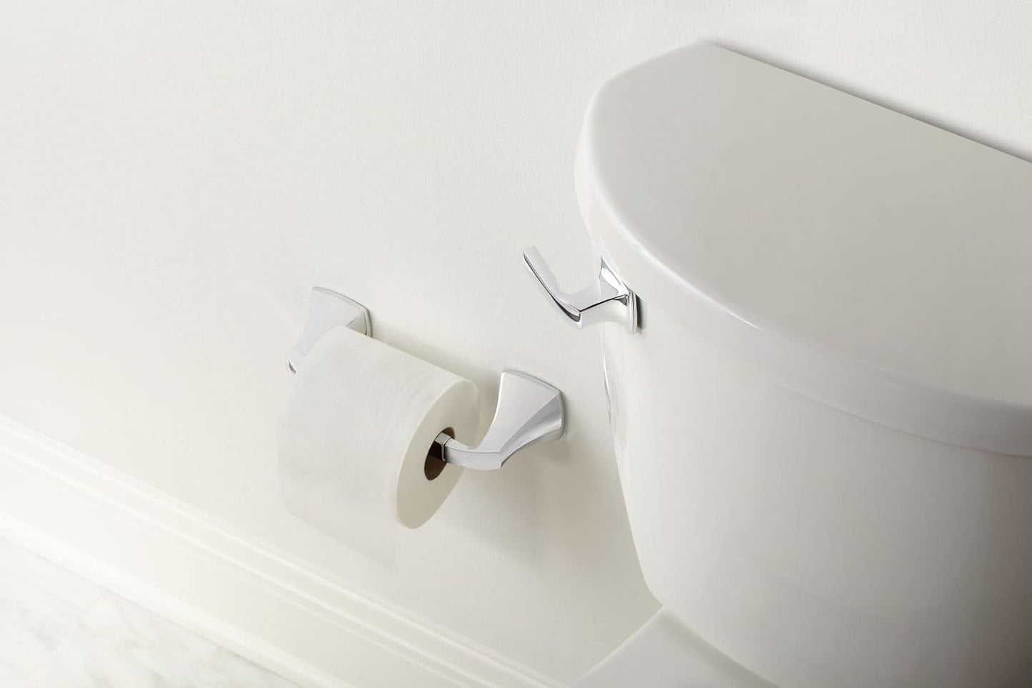 Moen Voss Collection Chrome Pivoting Toilet Paper Holder, Wall Mounted Double Post Toilet Tissue Holder, YB5108CH 13.39 x 3.03 x 4.92 inches