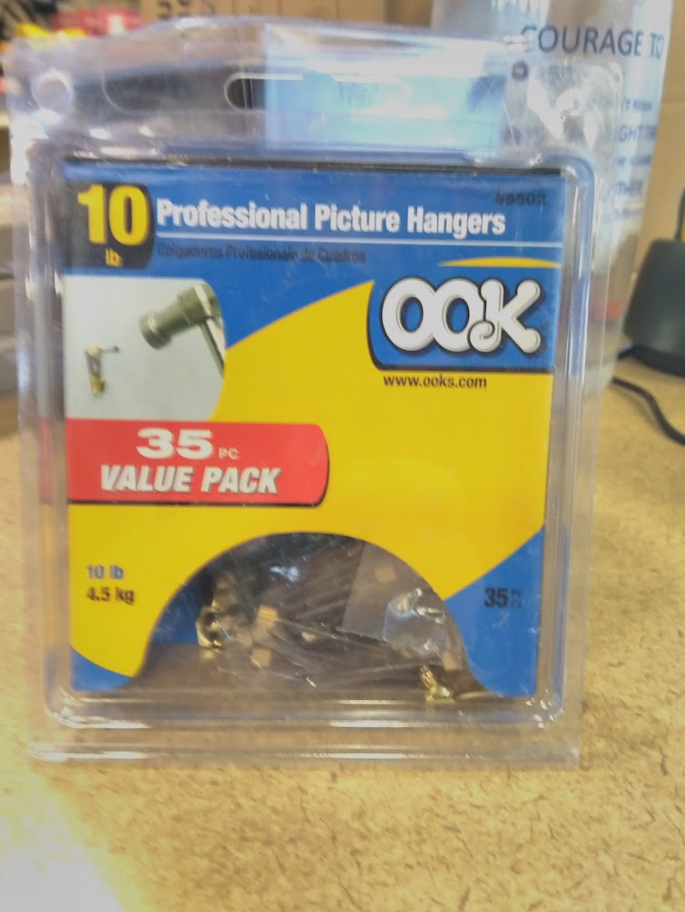 OOK 535888 Professional Picture Hangers, Art Hangers, Brass, 10lb Max Weight (35 Piece)