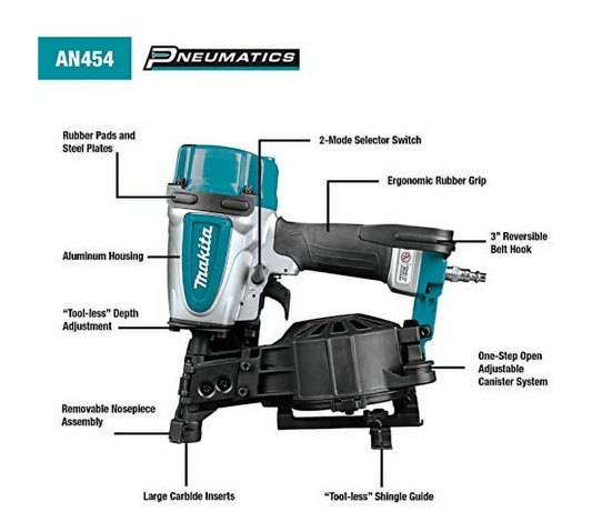 Makita AN454 1-3/4" Coil Roofing Nailer