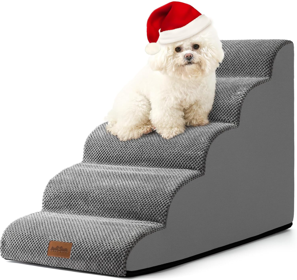 COZY KISS Dog Stairs for High Bed 22.6" H, 5 Stairs