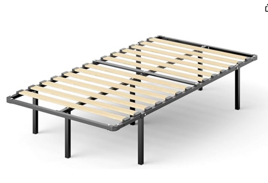 ZINUS SmartBase Euro Slats Mattress Foundation / 14 Inch Metal Platform Bed Frame / No Box Spring Needed / Sturdy Steel & Wood Frame / Underbed Storage, Twin