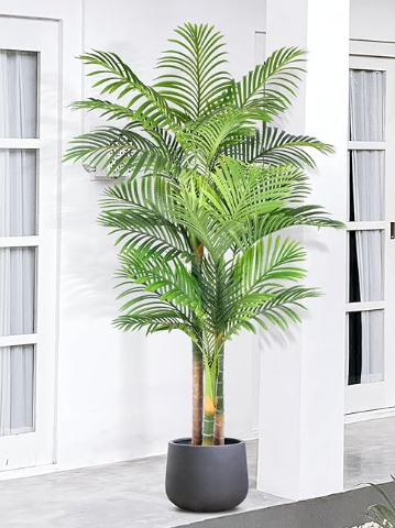 Keeplush 8.5ft Tall Triple Golden Cane Palm