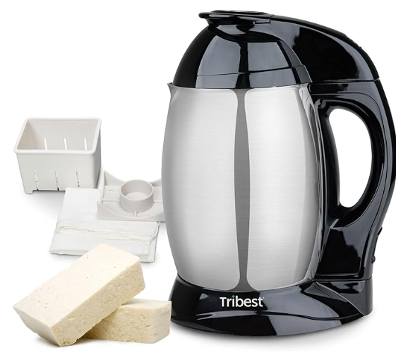 Tribest SB-132 Soyabella, Automatic Soy Milk Maker Machine with Tofu Kit Large, Silver, Large, Black/Stainless Steel