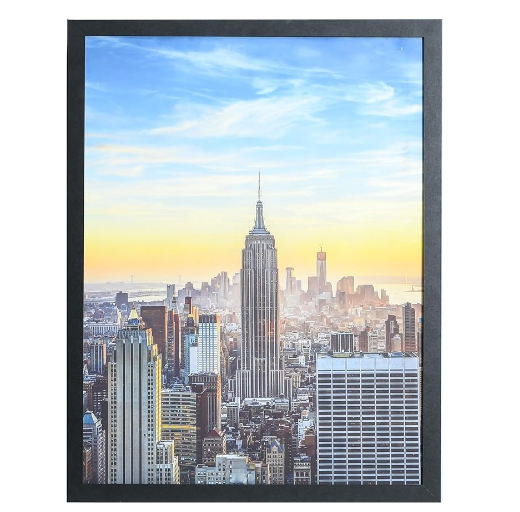 Frame Amo Black 19x25 Picture or Poster Frame, 1 inch Wide Border, Smooth Finish