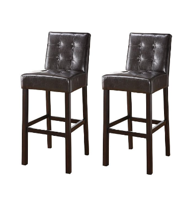 COASTER FINE FURNITURE BAR STOOL/ BLACK QUILTED