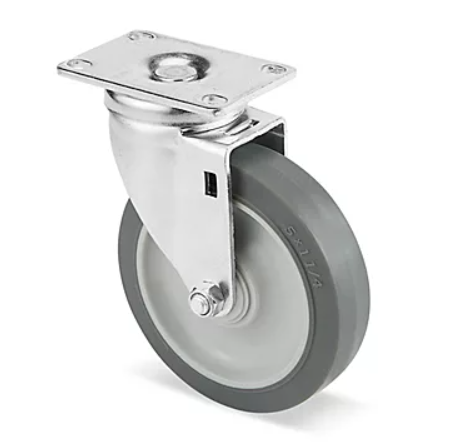 Standard Rubber Caster - Swivel, 5 x 1 1⁄4" JC Faultless