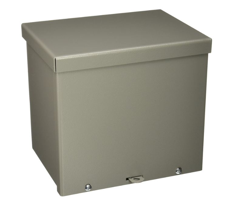 Wiegmann RSC080806 RSC-Series Wallmount Enclosure NEMA 1/3R Lift-Off Screw Cover with Knockouts, Carbon Steel, 8" x 8" x 6"