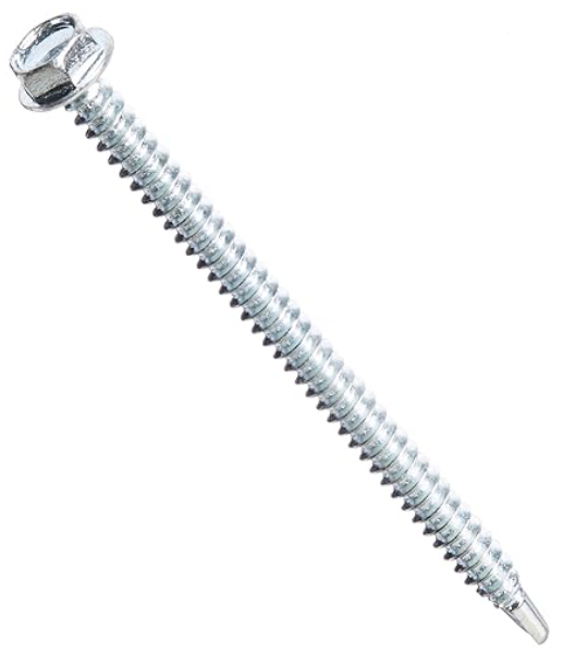 Small Parts 0840KW Steel Self-Drilling Screw, Zinc Plated Finish, Hex Washer Head, Hex Drive, #2 Drill Point, #8-18 Thread Size, 2-1/2" Length (BOX OF 950)