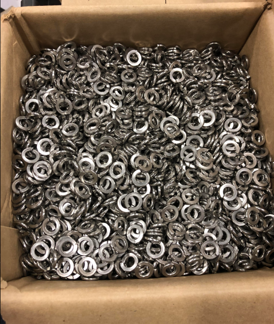 WCL Fastner Solutions 5/8" Regular Split Lock Washers Alloy Thru-Hardened Zinc Box of 10,000