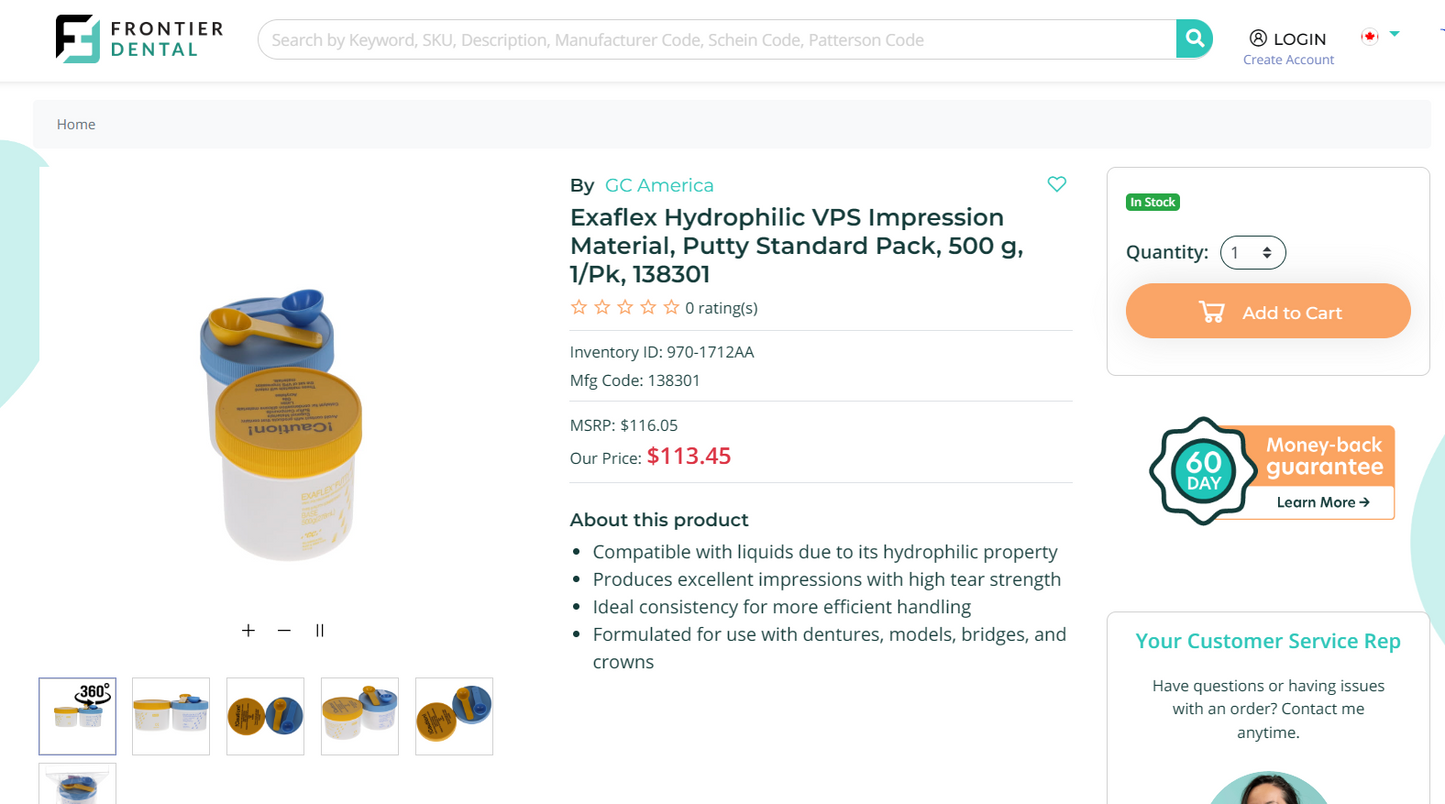 GC America - Exaflex Putty Package. Hydrophilic Vinyl Polysiloxane Impression Material. Tube style.