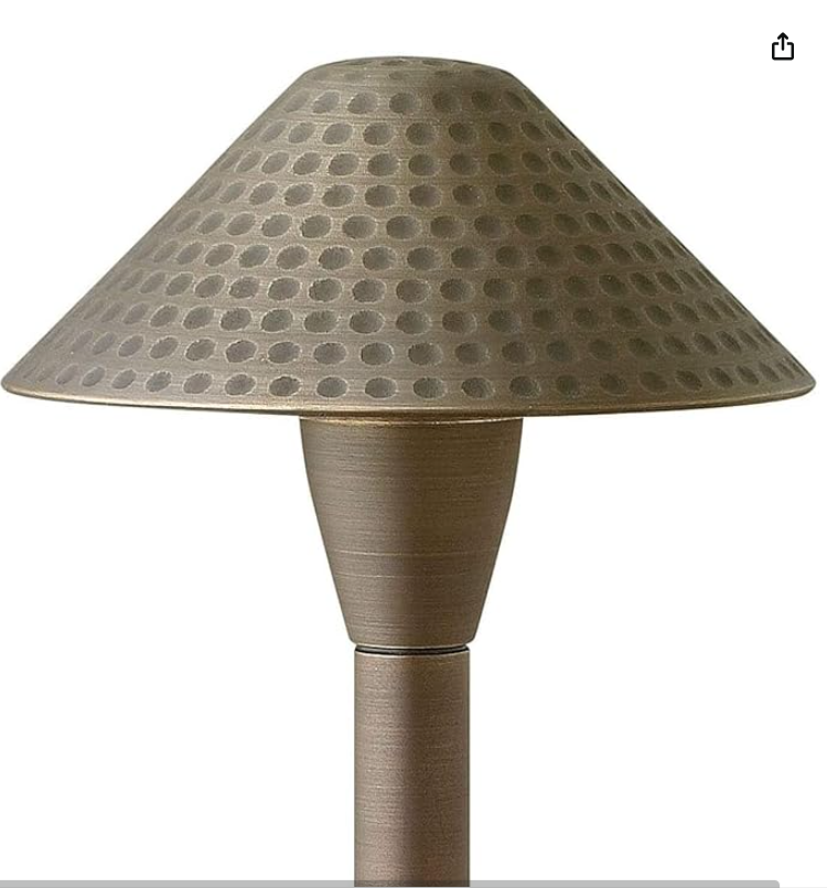 Hinkley Hardy Island Collection One Light 12V 1.50W T3 LED Low Voltage Landscape Large Hammered Path Light, Matte Bronze