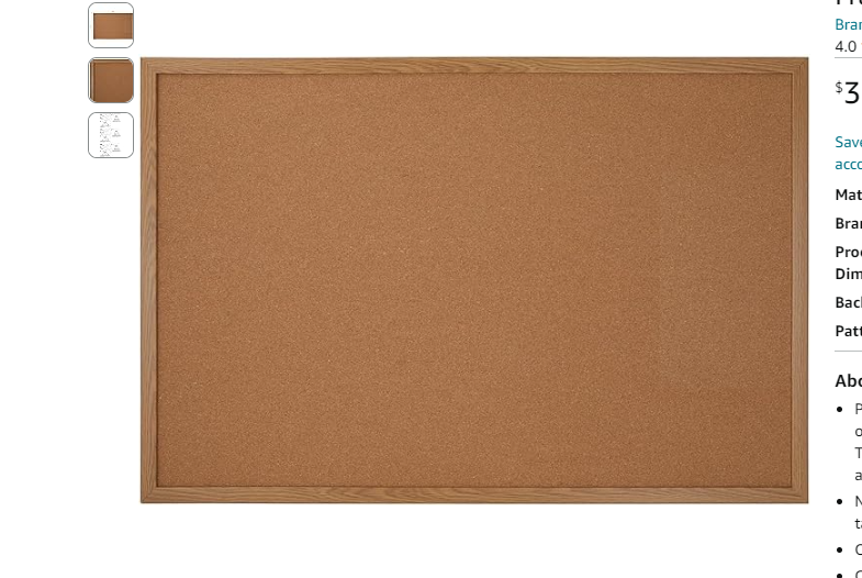 Office Depot Cork Bulletin Board, Oak Finish Frame, 36" x 24"