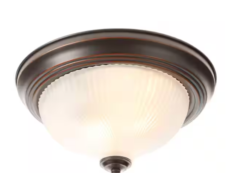 11 in. 2-Light Oil Rubbed Bronze Flush Mount