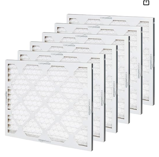 Amazon Basics Merv 8 AC Furnace Air Filter - 16'' x 20'' x 1'', 6-Pack