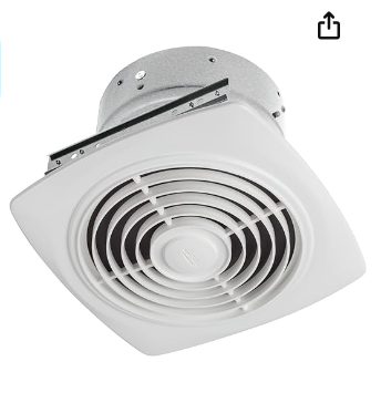 Broan-NuTone 505 Exhaust Fan, White Vertical Discharge Ceiling Ventilation Fan, 8.5 Sones, 200 CFM, 8"