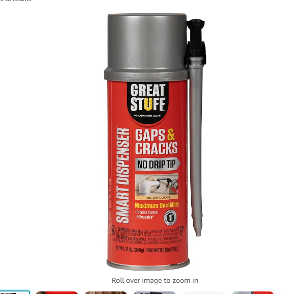 Great Stuff 99108824 Smart Dispenser Gaps & Cracks, Cream, 12 Ounce