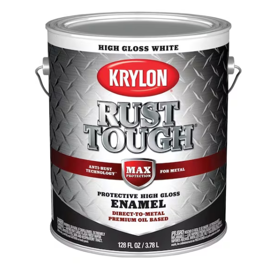 Rust Tough Oil-Based Gloss Rust Control Enamel, White, 1 Gal.