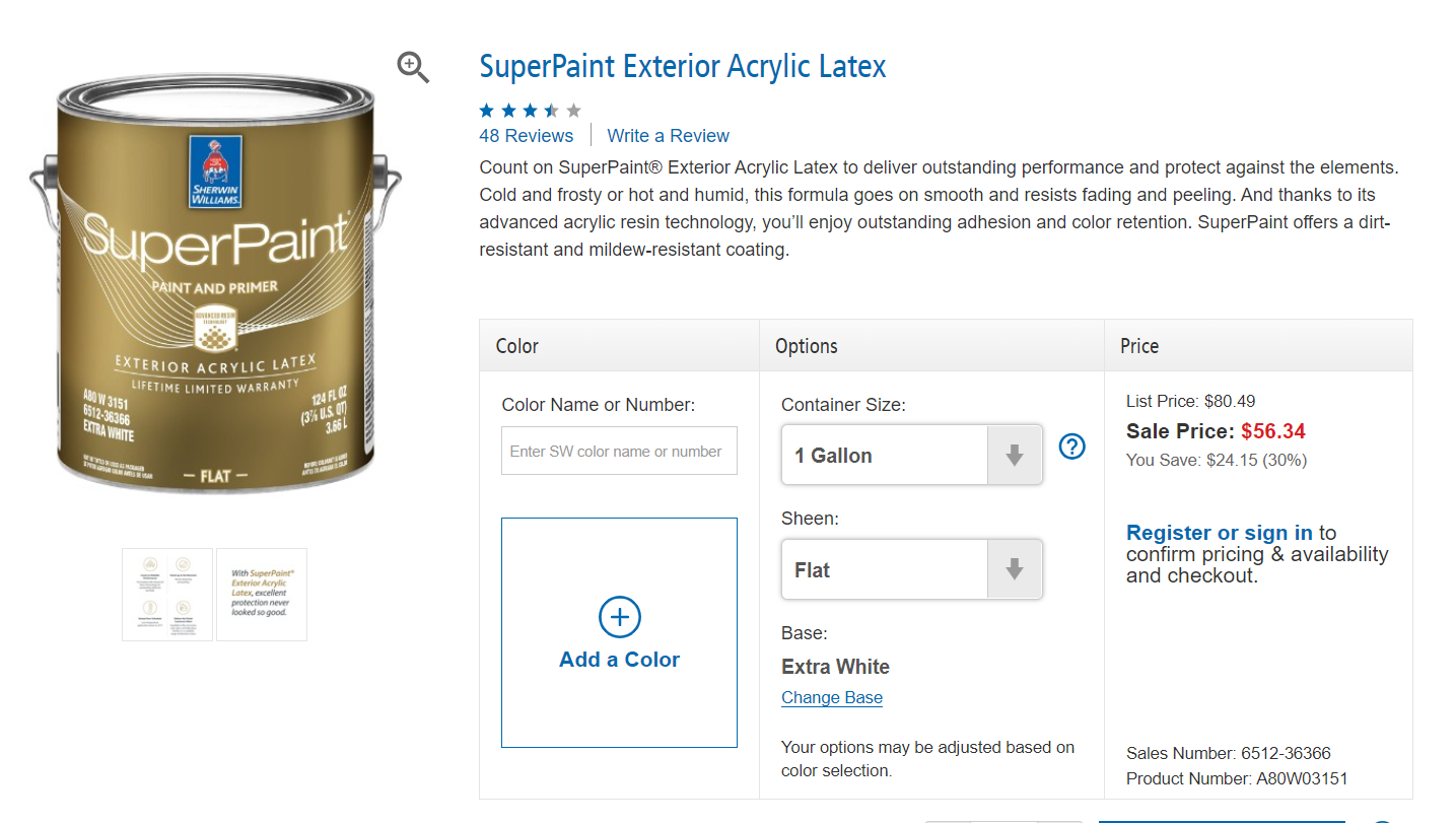 SuperPaint Exterior Acrylic Latex